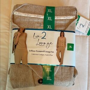 Live 2 Lounge Women's Tan Knit Jumpsuit Set